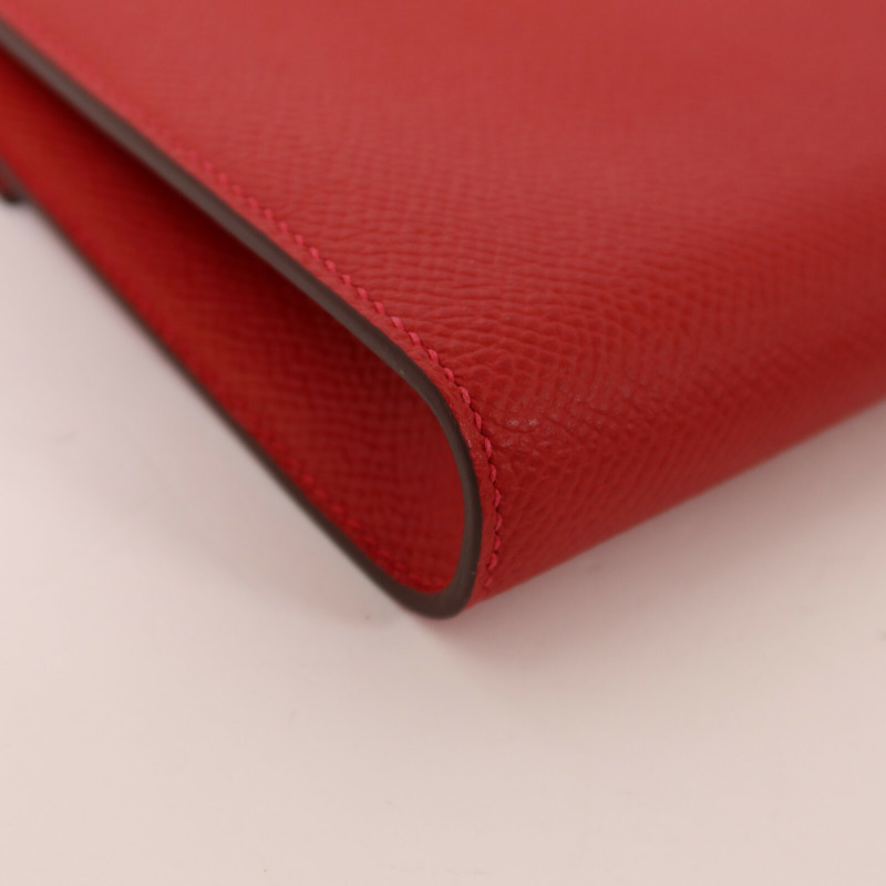 HERMES Epsom皮革Clic 16肩背袋Rouge Casaque-12