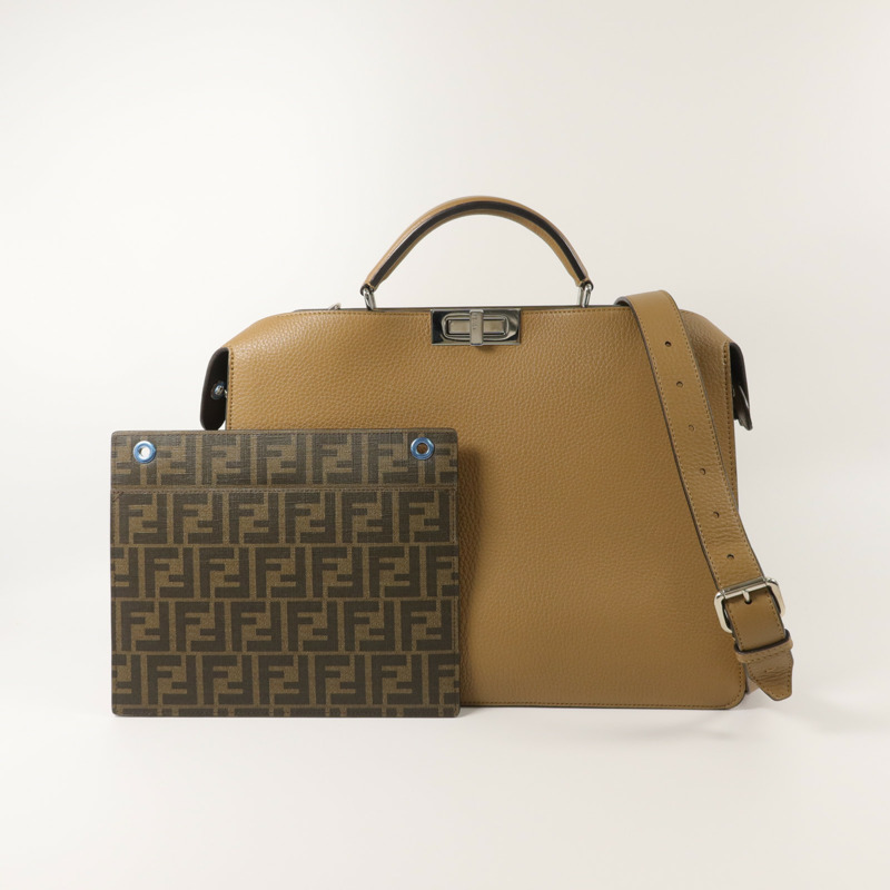 FENDI 牛皮皮革Peekaboo ISeeU Medium手挽肩背兩用袋-7