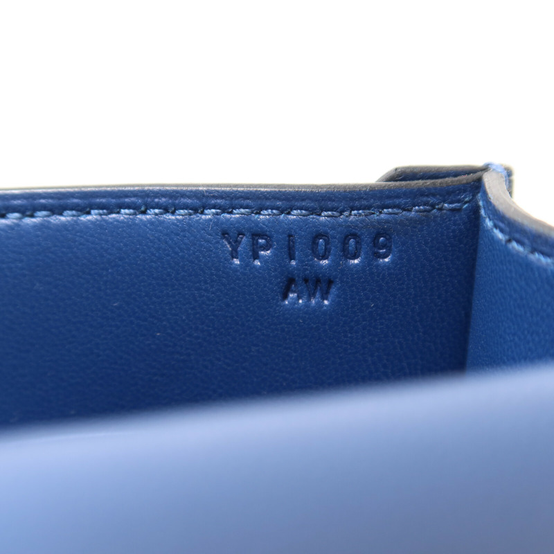 HERMES Chevre皮革Verrou Mini肩背袋Bleu Agate-6