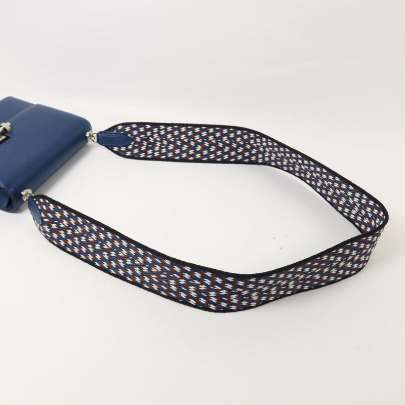 HERMES Chevre皮革Verrou Mini肩背袋Bleu Agate-7