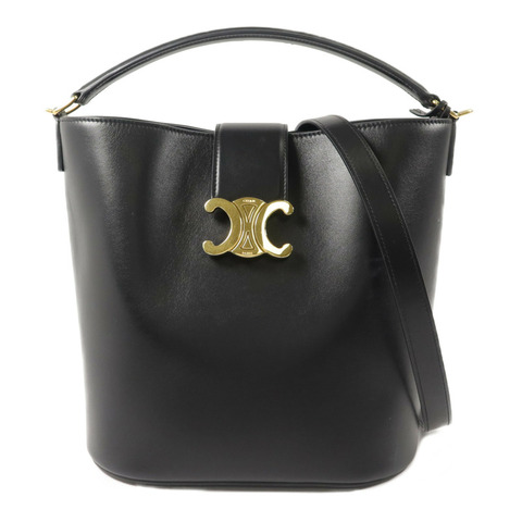 CELINE 牛皮皮革Louise Bucket Medium手挽肩背兩用袋