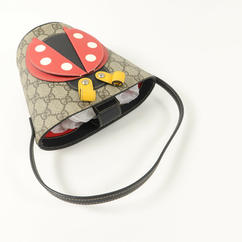 GUCCI 塗層帆布Children LadyBug Bucket Bag手挽袋-8