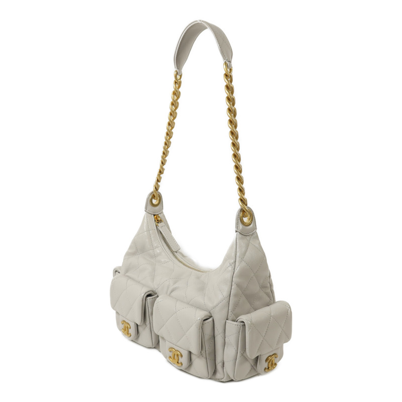 CHANEL 羊皮皮革25C Hobo Small鏈帶肩背袋-2