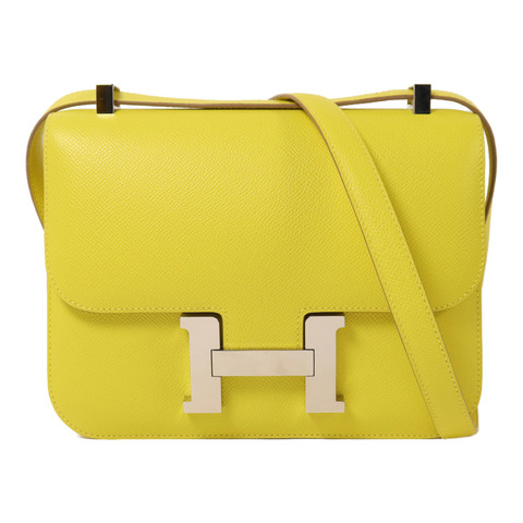 HERMES Epsom皮革Constance 24肩背袋Lime