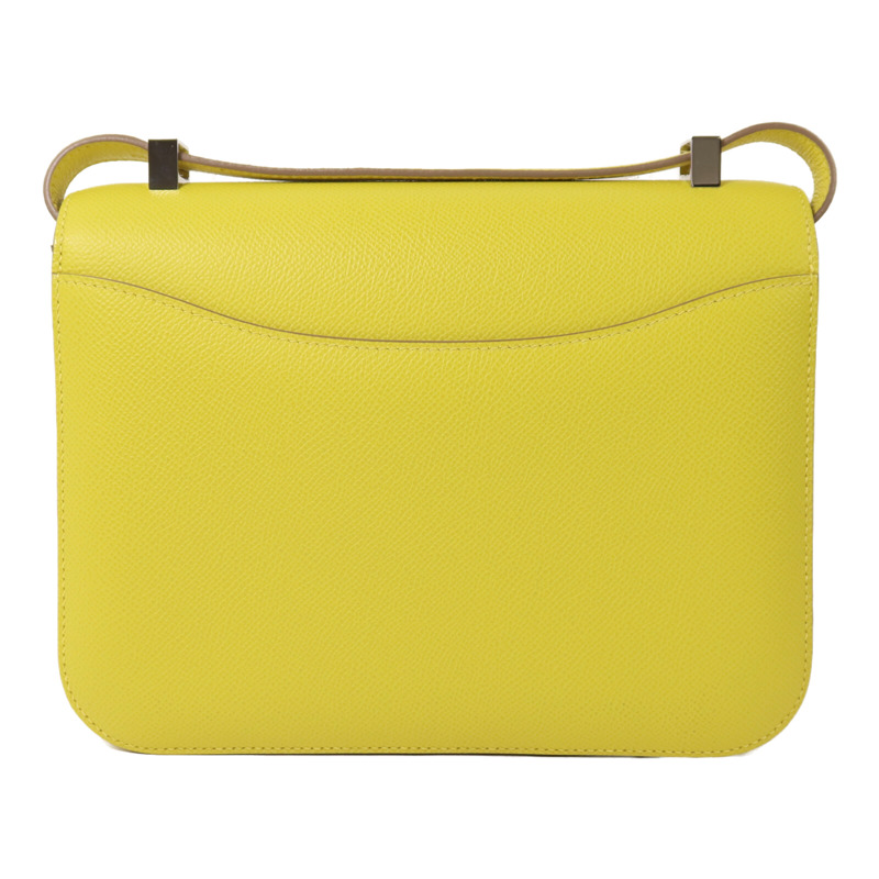 HERMES Epsom皮革Constance 24肩背袋Lime-1