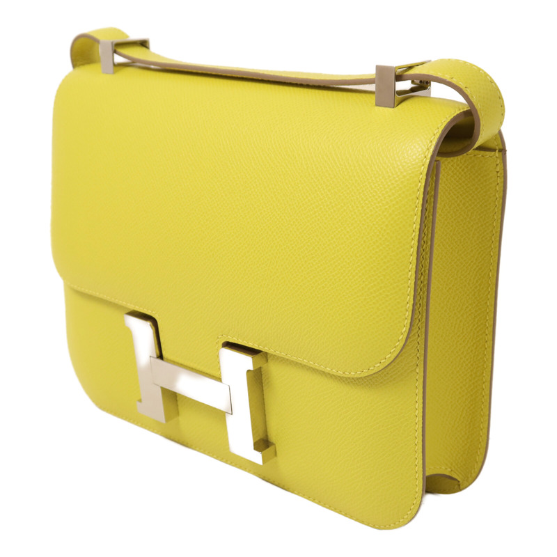 HERMES Epsom皮革Constance 24肩背袋Lime-2