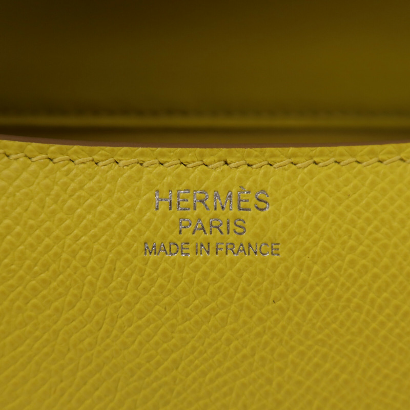 HERMES Epsom皮革Constance 24肩背袋Lime-5