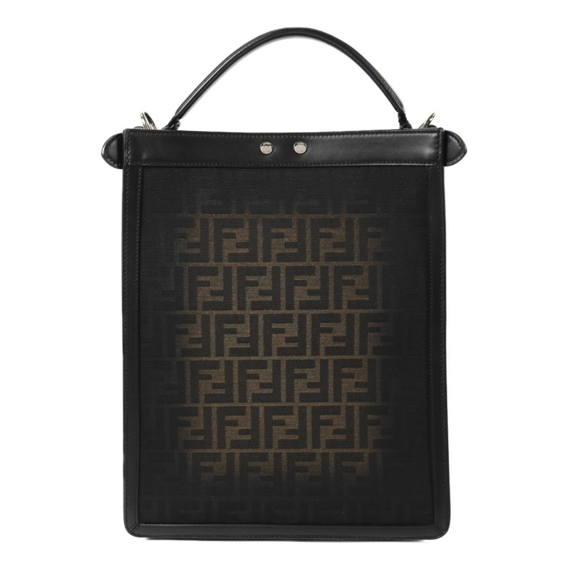 FENDI 塗層帆布Peekaboo X-Lite Small手挽肩背兩用袋-1