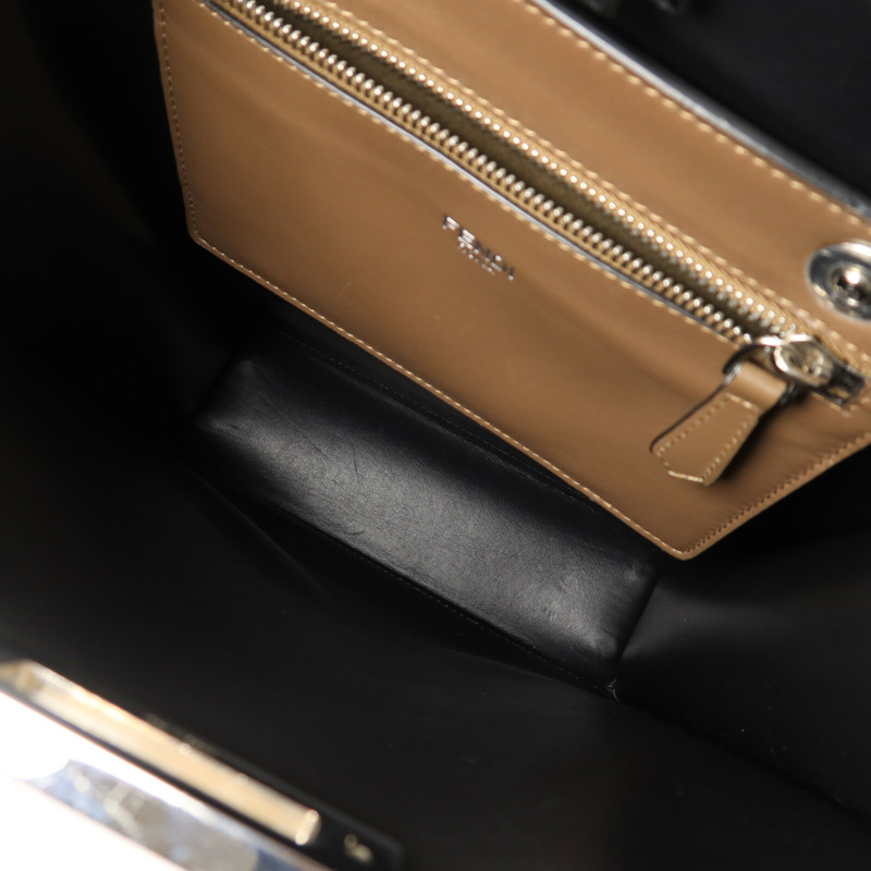FENDI 塗層帆布Peekaboo X-Lite Small手挽肩背兩用袋-4