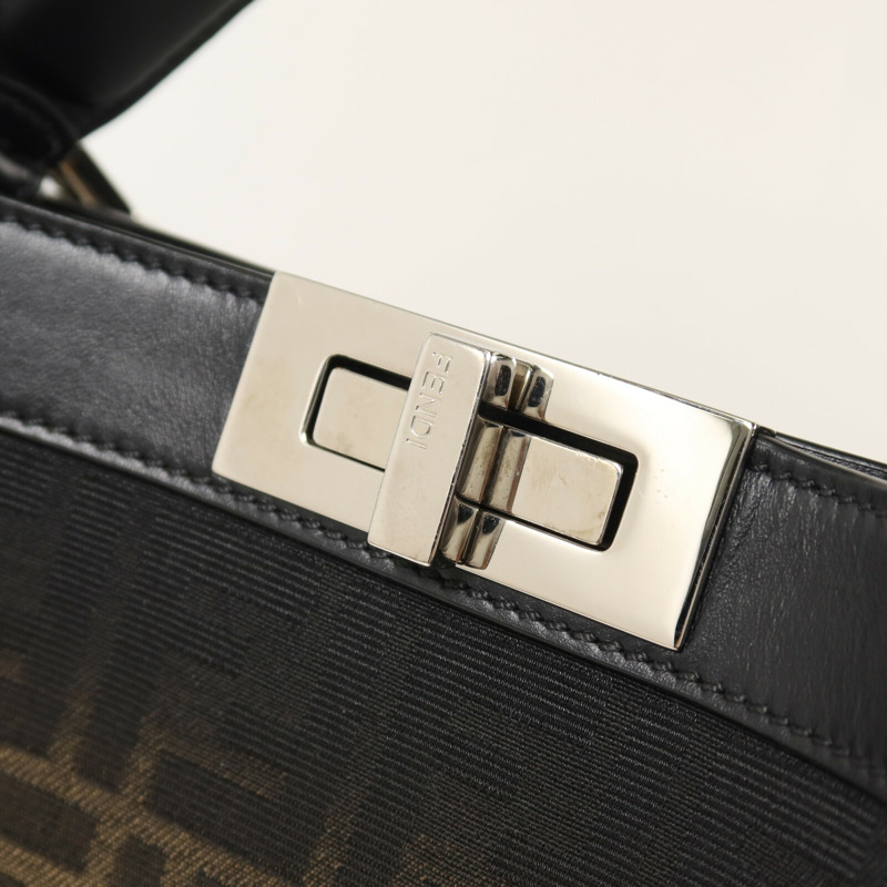 FENDI 塗層帆布Peekaboo X-Lite Small手挽肩背兩用袋-8