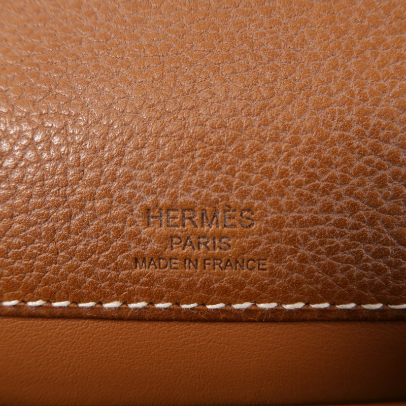 HERMES Barenia皮革Depeches 21肩背袋Gold-5