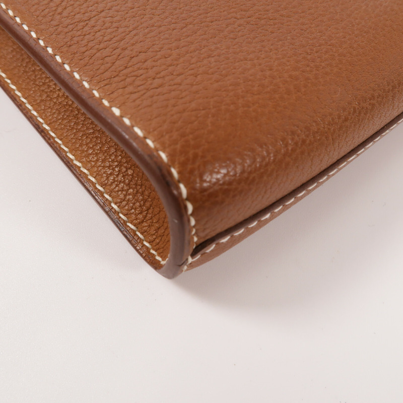 HERMES Barenia皮革Depeches 21肩背袋Gold-11