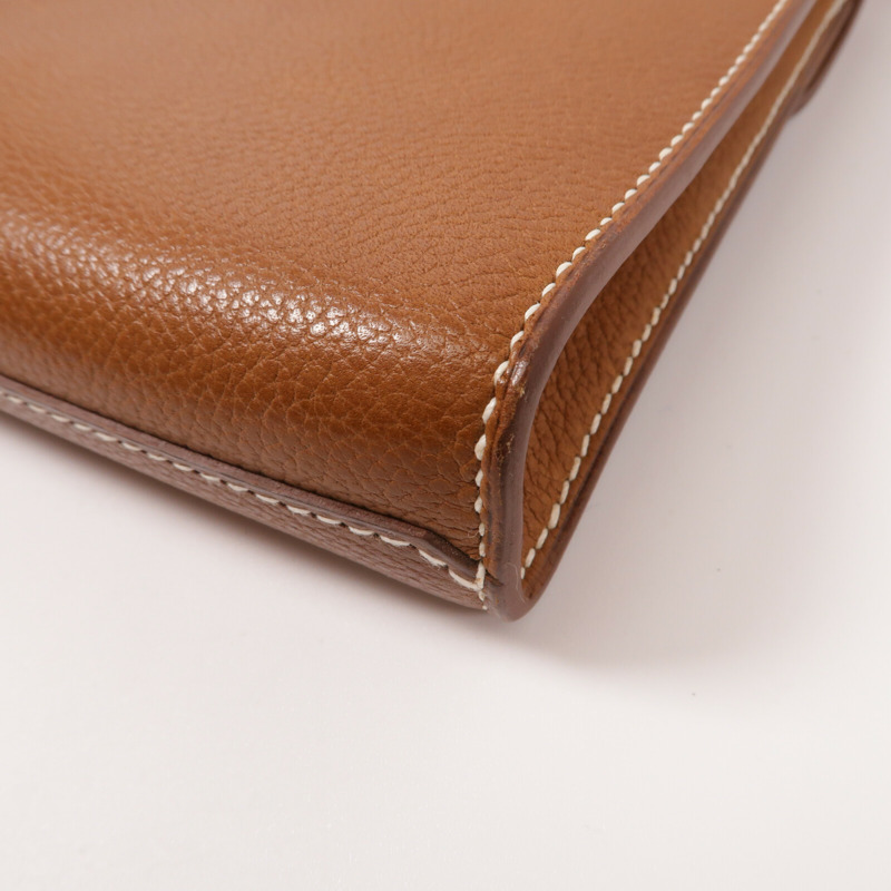 HERMES Barenia皮革Depeches 21肩背袋Gold-12