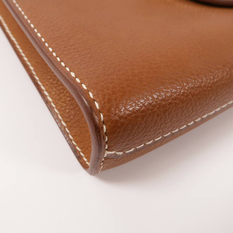 HERMES Barenia皮革Depeches 21肩背袋Gold-13