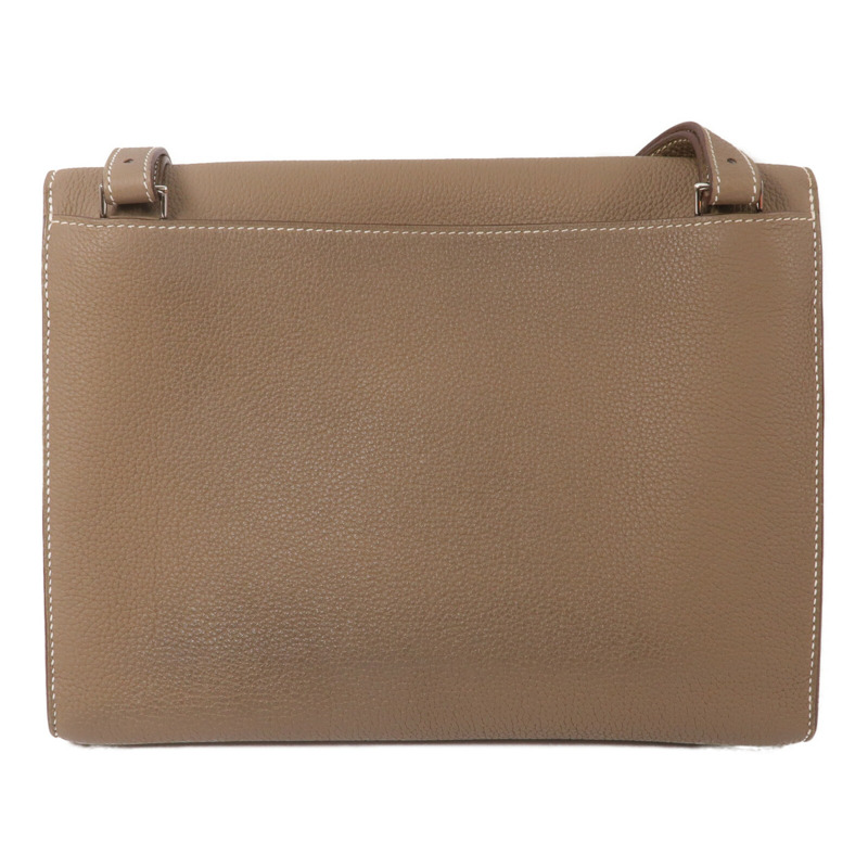 HERMES Togo皮革Depeches 29 Messenger肩背袋Etoupe-1