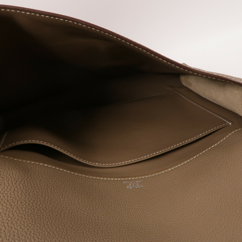 HERMES Togo皮革Depeches 29 Messenger肩背袋Etoupe-4