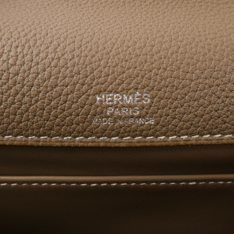 HERMES Togo皮革Depeches 29 Messenger肩背袋Etoupe-5