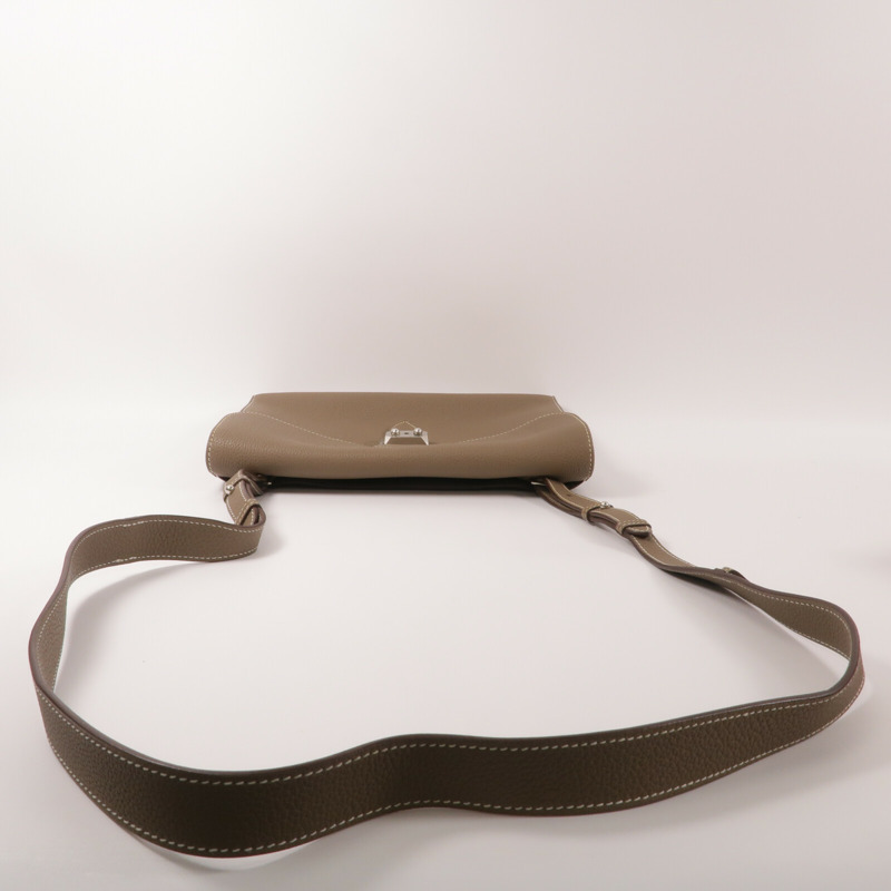 HERMES Togo皮革Depeches 29 Messenger肩背袋Etoupe-9