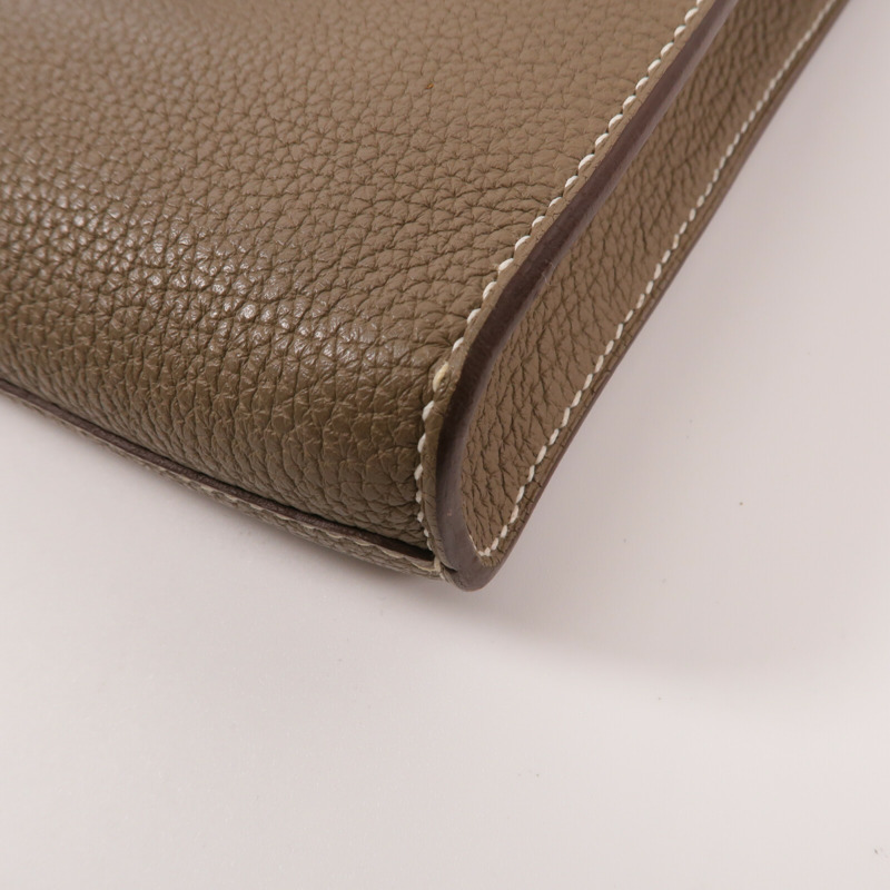 HERMES Togo皮革Depeches 29 Messenger肩背袋Etoupe-14