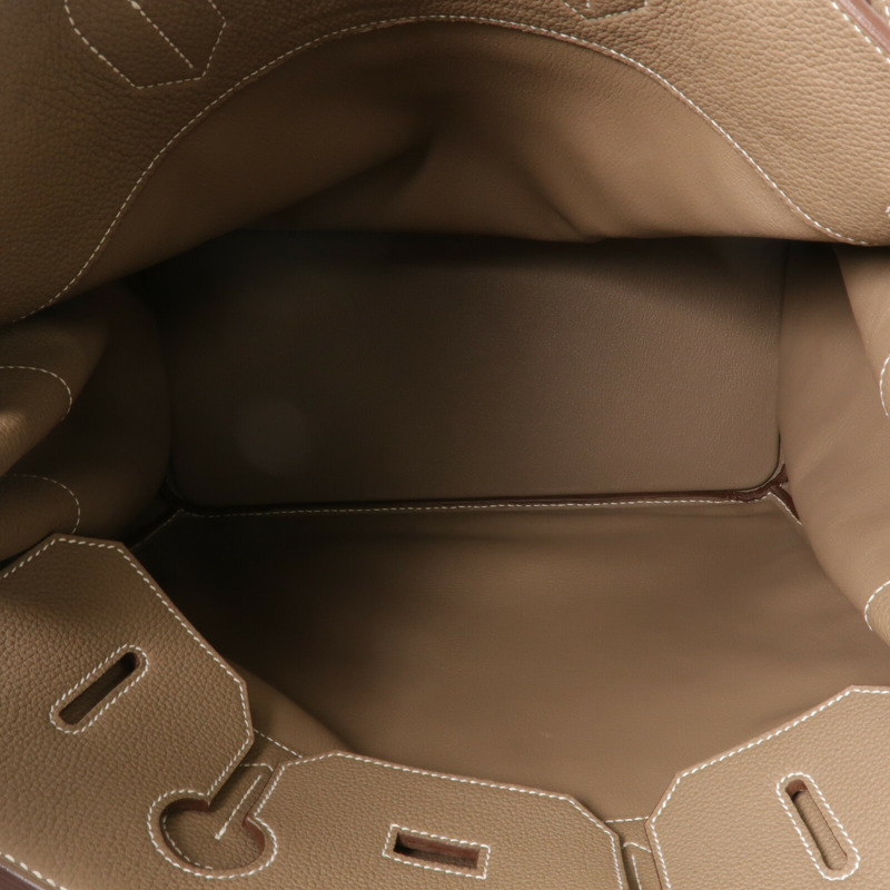 HERMES Togo皮革Haut A Courroies 40手挽袋Etoupe-4
