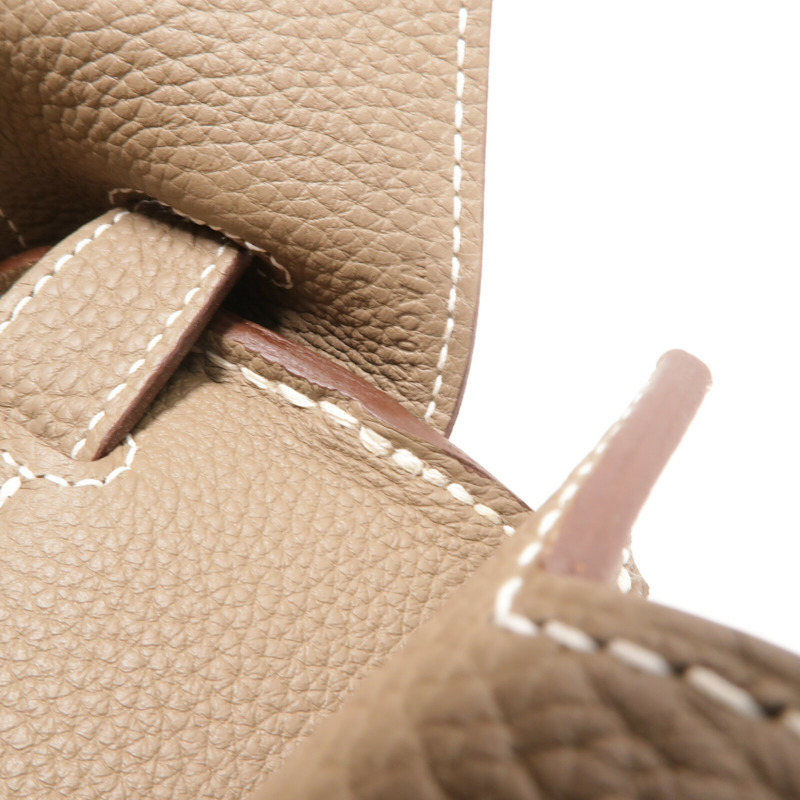 HERMES Togo皮革Haut A Courroies 40手挽袋Etoupe-8