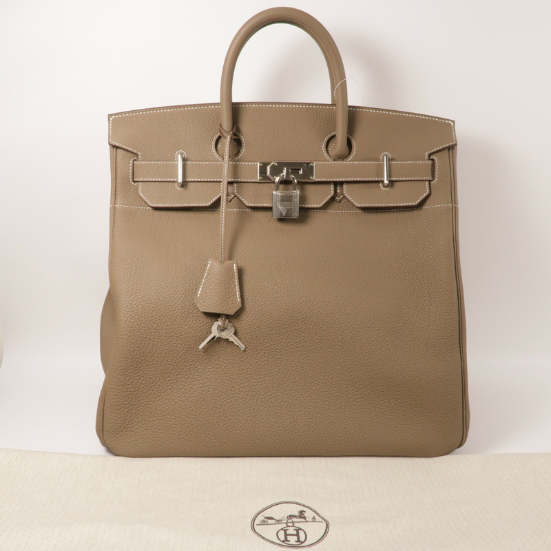 HERMES Togo皮革Haut A Courroies 40手挽袋Etoupe-9