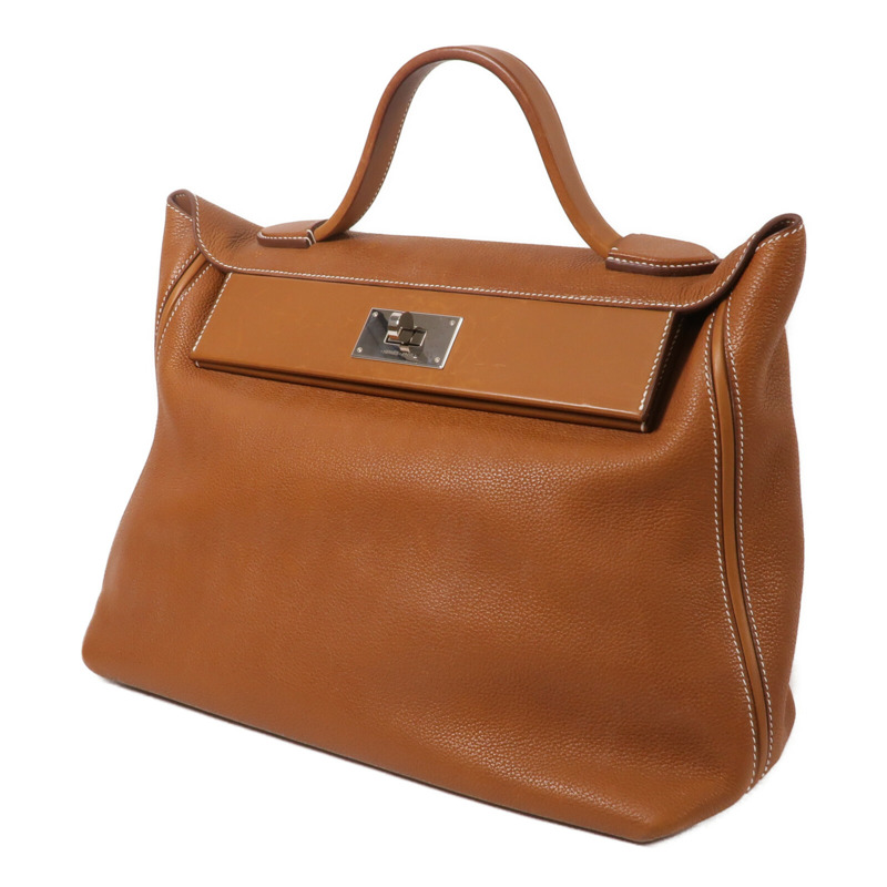 HERMES Barenia皮革24/24 35CM手挽袋Gold-2