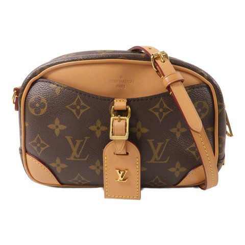 LOUIS VUITTON Monogram Deauville Mini金扣肩背袋棕色