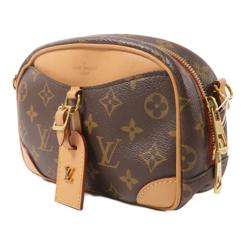 LOUIS VUITTON Monogram Deauville Mini金扣肩背袋棕色-2