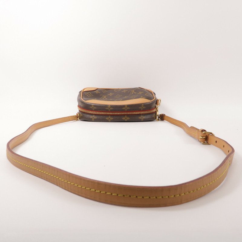 LOUIS VUITTON Monogram Deauville Mini金扣肩背袋棕色-10