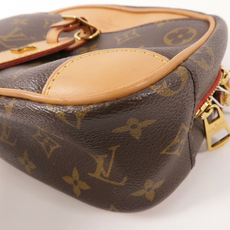 LOUIS VUITTON Monogram Deauville Mini金扣肩背袋棕色-12