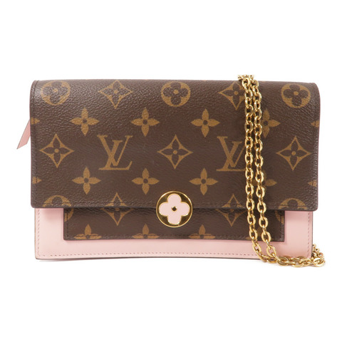 LOUIS VUITTON Monogram Flore Chain Wallet鏈帶肩背袋