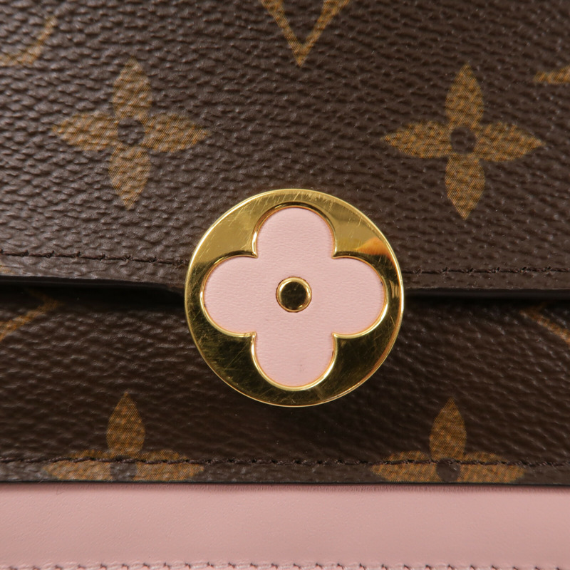 LOUIS VUITTON Monogram Flore Chain Wallet鏈帶肩背袋-6