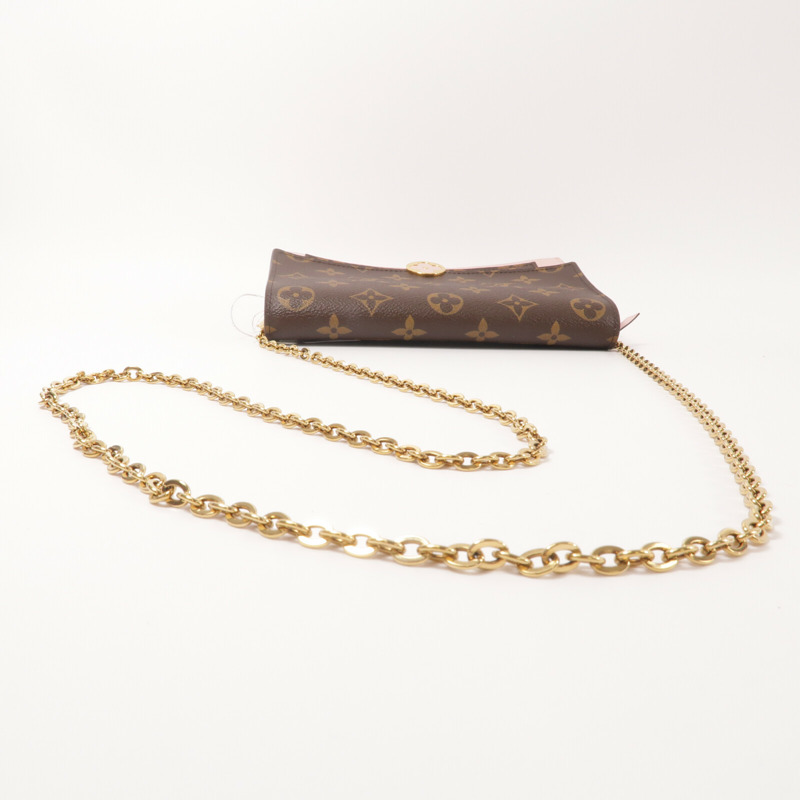 LOUIS VUITTON Monogram Flore Chain Wallet鏈帶肩背袋-8