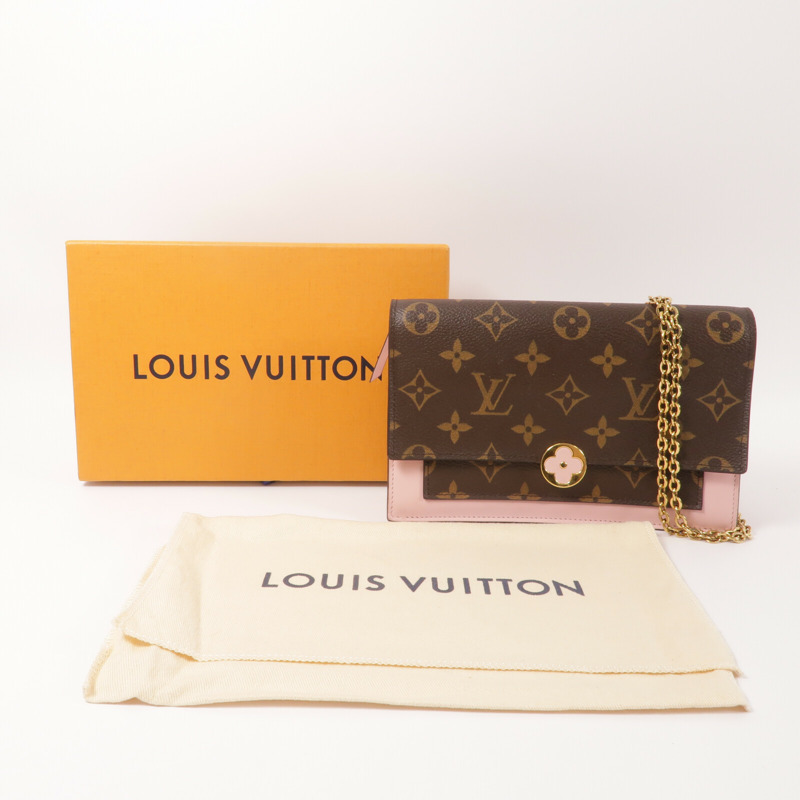 LOUIS VUITTON Monogram Flore Chain Wallet鏈帶肩背袋-9