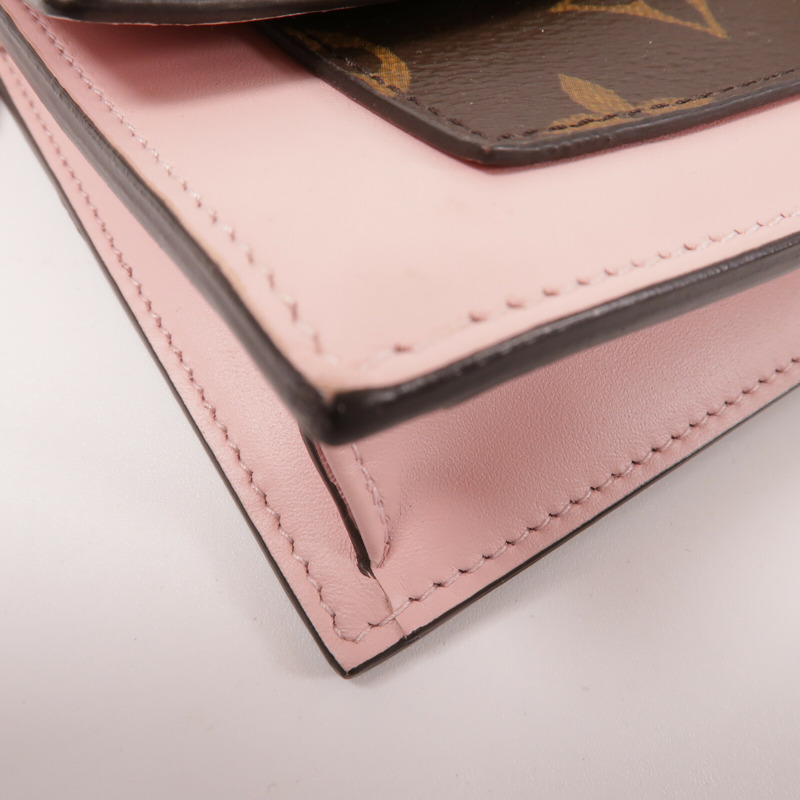 LOUIS VUITTON Monogram Flore Chain Wallet鏈帶肩背袋-10
