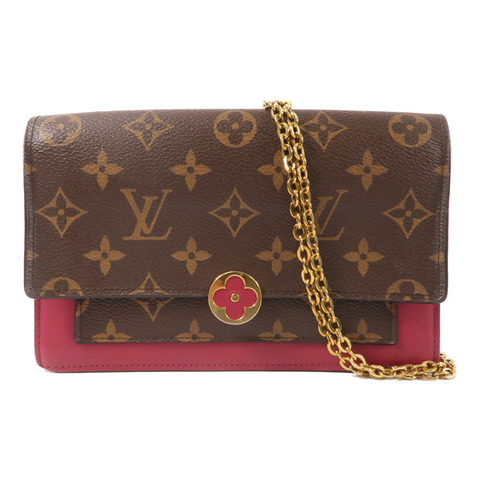 LOUIS VUITTON Monogram Portefeuille Flore鏈帶肩背袋