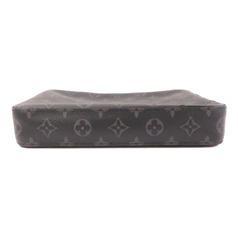 LOUIS VUITTON Monogram Eclipse Reverse Trio Messenger銀扣肩背袋灰色-3