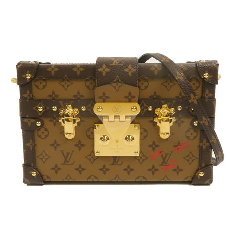 LOUIS VUITTON Monogram Reverse Petite Malle金扣肩背袋