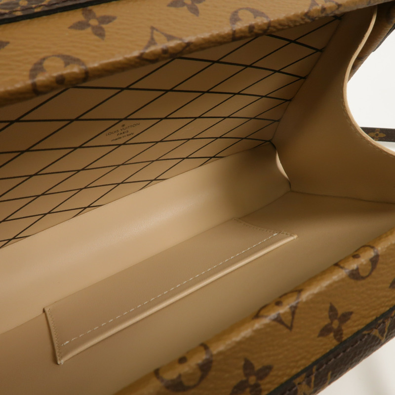 LOUIS VUITTON Monogram Reverse Petite Malle金扣肩背袋-4