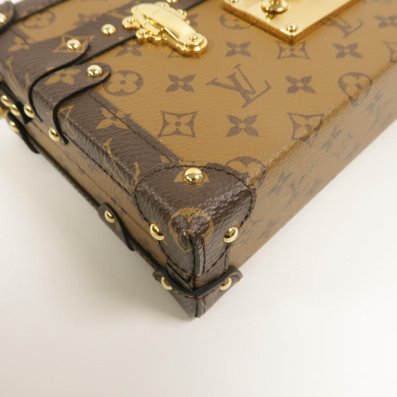 LOUIS VUITTON Monogram Reverse Petite Malle金扣肩背袋-11