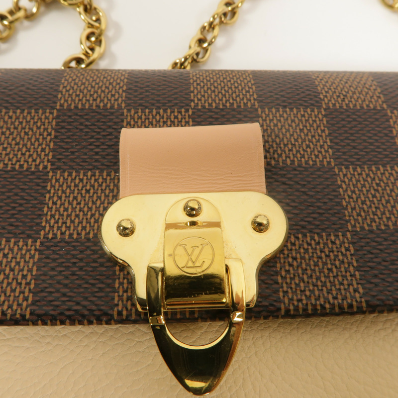 LOUIS VUITTON Damier Vavin Chain Wallet金扣鏈帶肩背袋-9