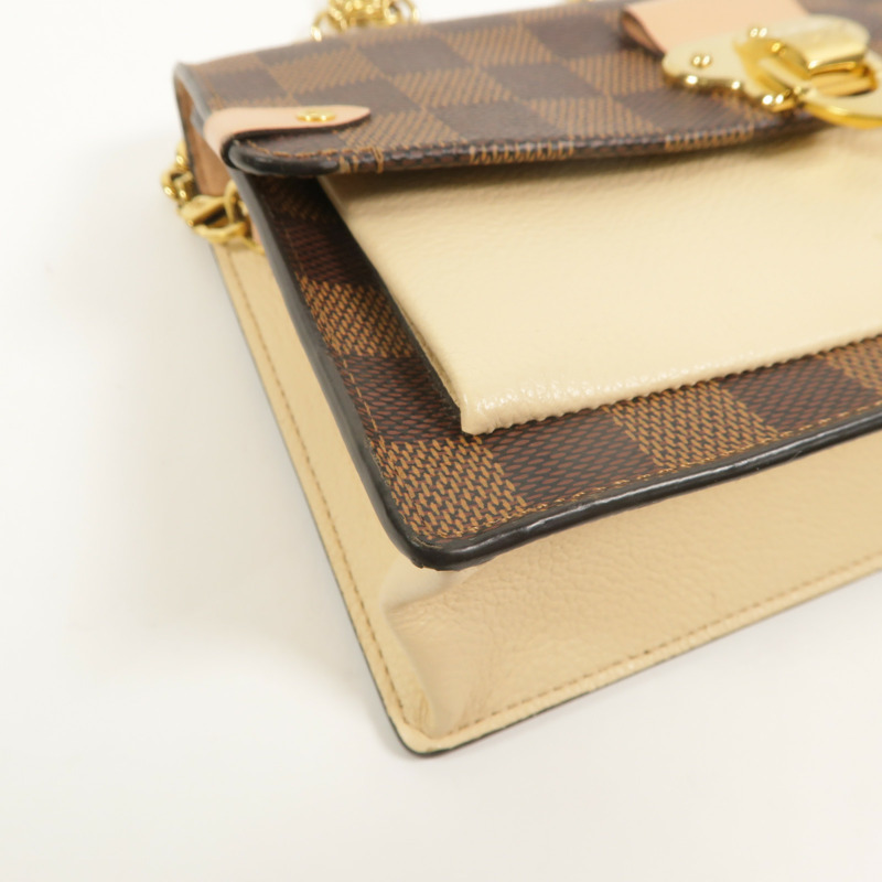 LOUIS VUITTON Damier Vavin Chain Wallet金扣鏈帶肩背袋-10