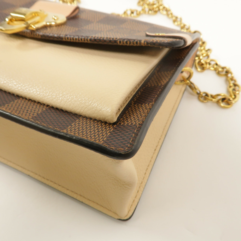LOUIS VUITTON Damier Vavin Chain Wallet金扣鏈帶肩背袋-11