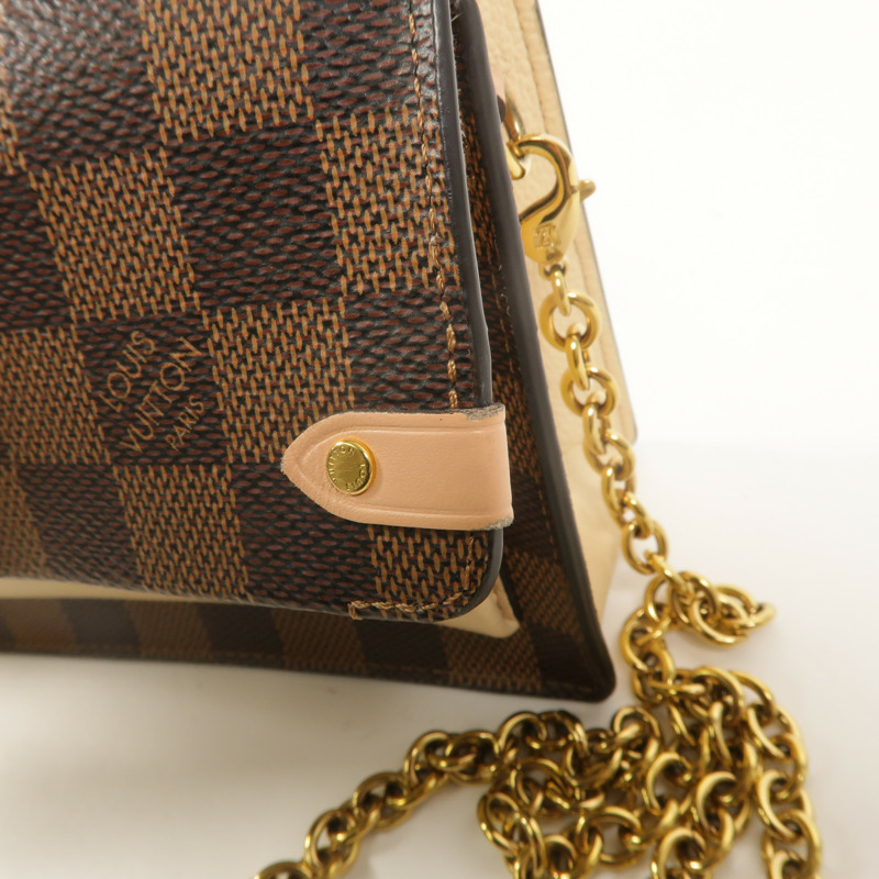 LOUIS VUITTON Damier Vavin Chain Wallet金扣鏈帶肩背袋-16
