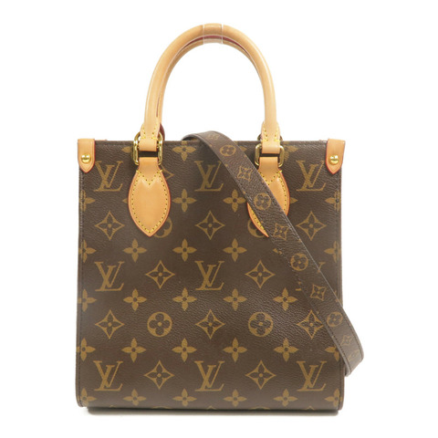 LOUIS VUITTON Monogram Sac Plat BB金扣手挽肩背兩用袋
