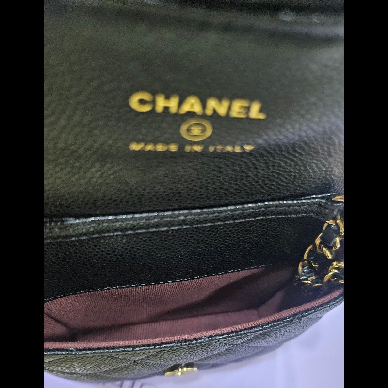 Chanel香奈兒coco迷你鍊包黑色荔枝牛皮款-3