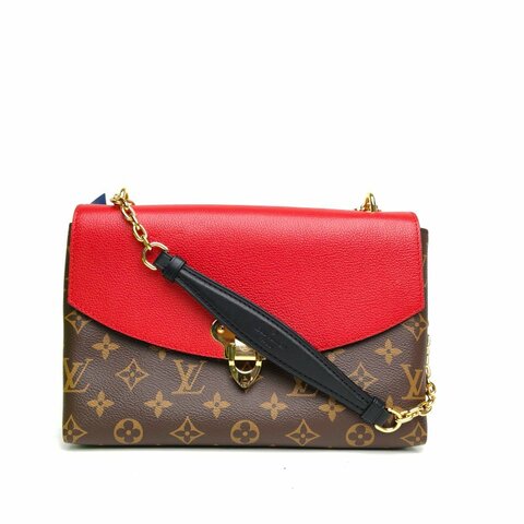 LOUIS VUITTON SAINTPLACIDE紅色PVC金扣2019老花肩背包