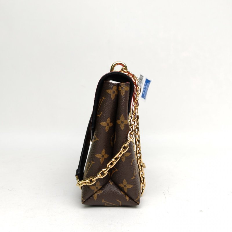 LOUIS VUITTON SAINTPLACIDE紅色PVC金扣2019老花肩背包-1
