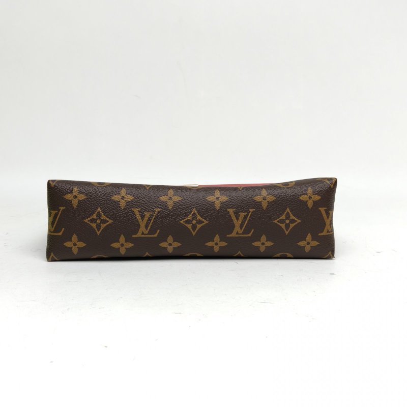 LOUIS VUITTON SAINTPLACIDE紅色PVC金扣2019老花肩背包-4